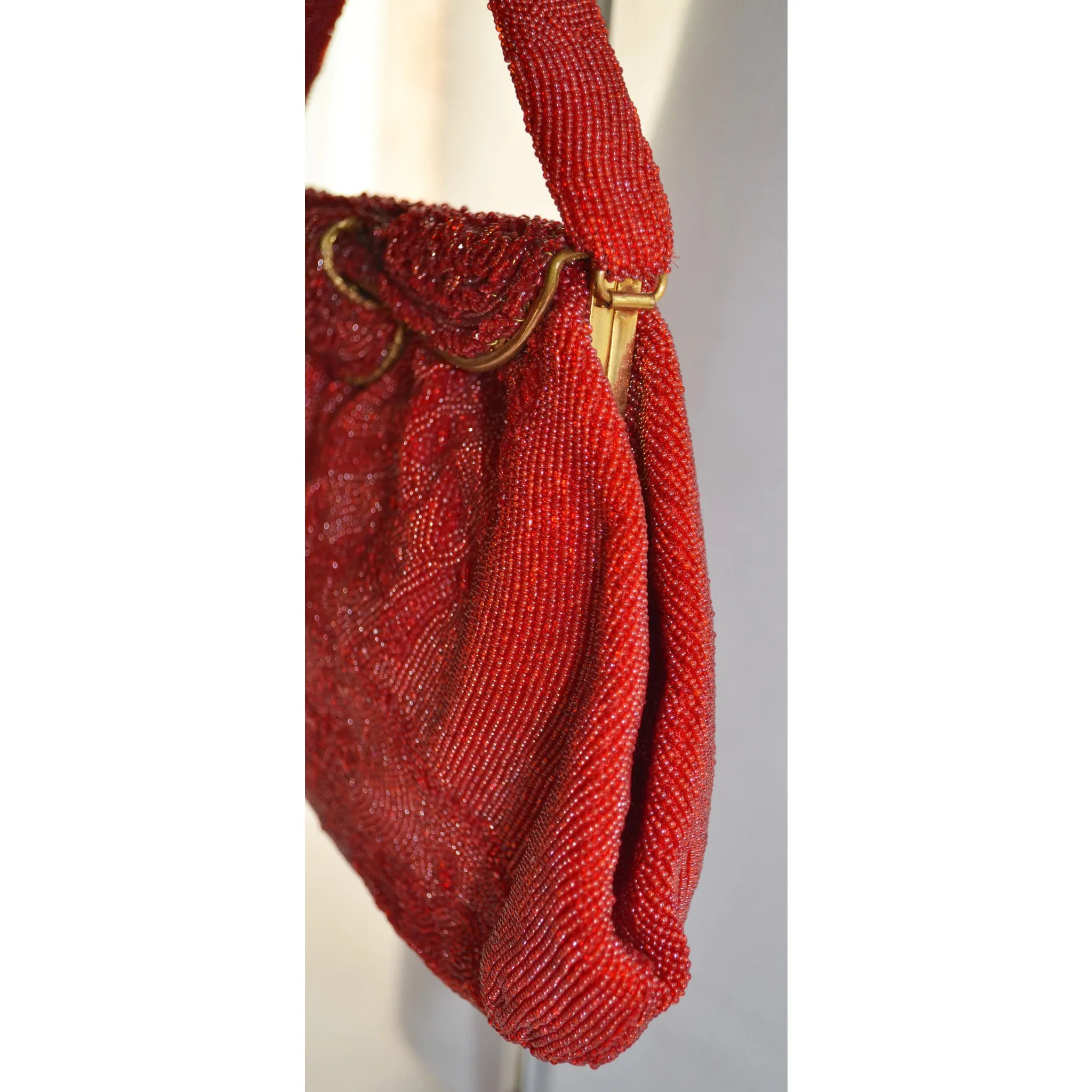 Red Beaded Purse By Stanley Korshak