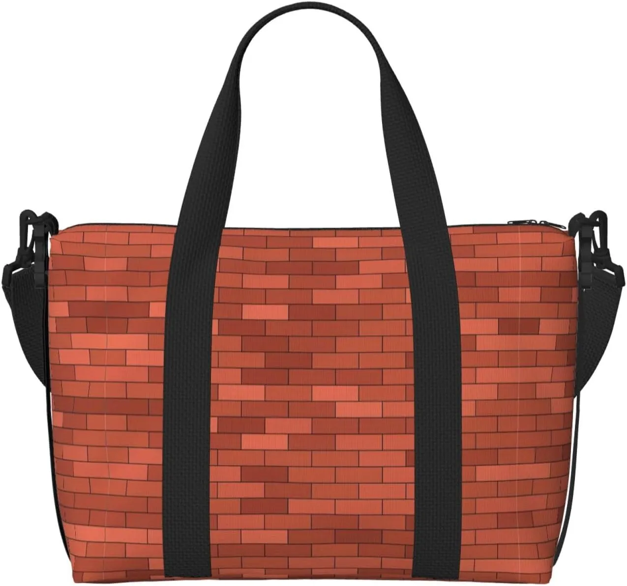 Red Brick Wall Texture Print Versatile Gym Sports Bag,Companion For Your Journeys And Fitness Routines
