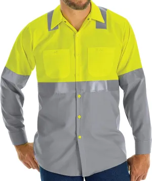 Red Kap Men's Hi-vis Colorblock Ripstop Work Shirt-Type R, Class 2