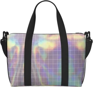 Reflective Square Print Versatile Gym Sports Bag,Companion For Your Journeys And Fitness Routines