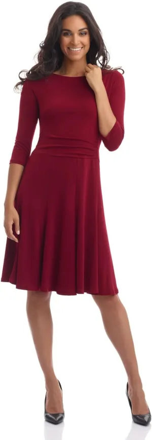 REKUCCI Women's Flippy Fit N' Flare Dress with 3/4 Sleeves