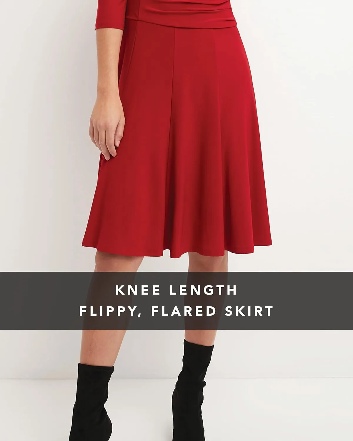 REKUCCI Women's Flippy Fit N' Flare Dress with 3/4 Sleeves
