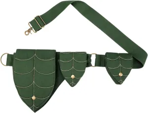 Renaissance Accessories Women Leaf Fairy Purse Belt Purse, Renaissance Belt Pouch for Renaissance Festival, Medieval Market, Role Playing Activities, Music Festivals (Green)
