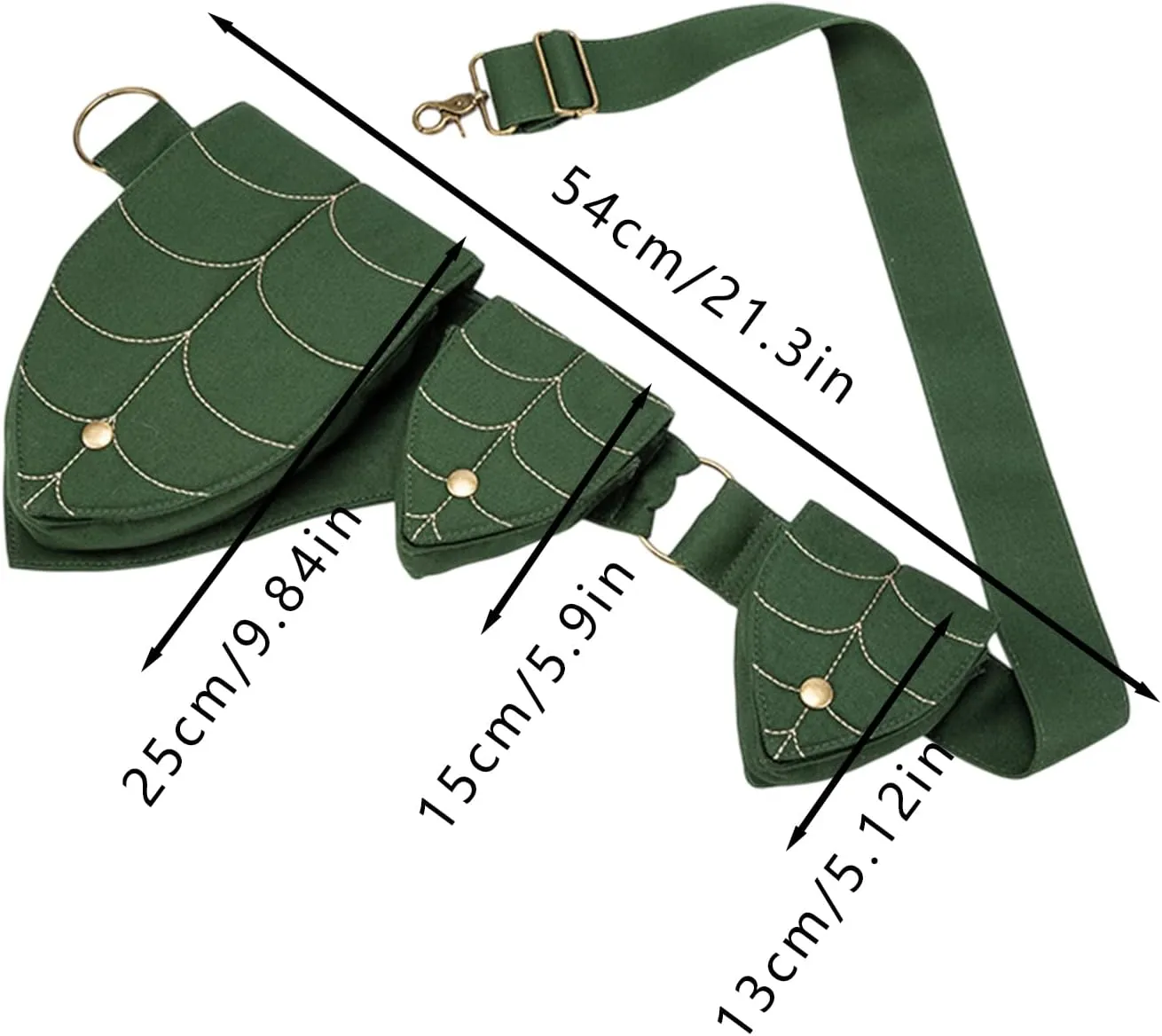Renaissance Accessories Women Leaf Fairy Purse Belt Purse, Renaissance Belt Pouch for Renaissance Festival, Medieval Market, Role Playing Activities, Music Festivals (Green)