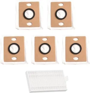 Replacement Accessories Filter Dust Bags with Filters，Compatible for ILIFE， V9 Pro Self Emptying Robot Vacuum Cleaner Home Cleaning Tool