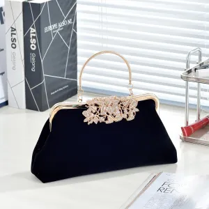 Retro-styled velvet clutch, cheongsam women's small handbag, single-shoulder crossbody, banquet bag, bride bag
