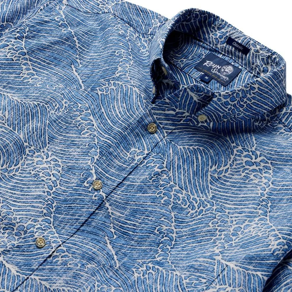 Reyn Spooner Men's Molokai Channel Button Front Shirt, Lichen Blue