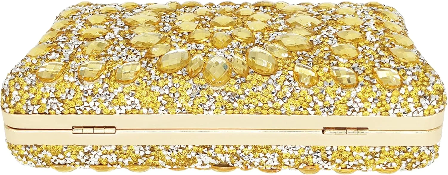 Rhinestone Clutch Purses for Women Evening Wedding Formal - Round Pearl Clasp Handbag - Crystal Diamond Bag
