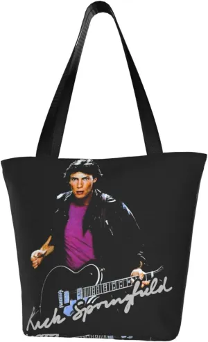 Rick Great Artist Springfield Reusable Grocery Bag for Kitchen Shopping Bags Tote Bags with Zipper for Women Shoulder Bag Stylish Daily Bag Large Capacity Handbag Storage Bags for Gym