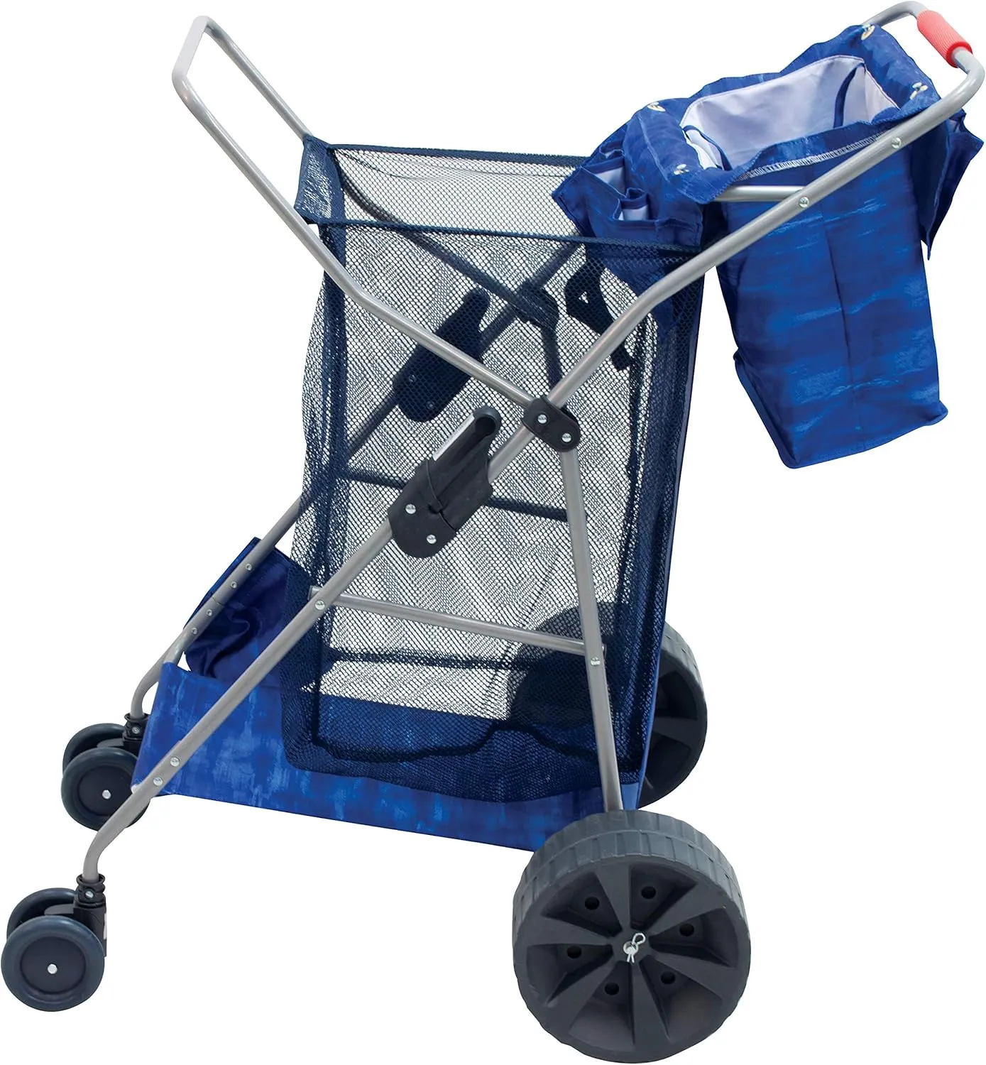 Rio Beach Wonder Wheeler Deluxe Utility, Lawn, and Beach Foldable Cart, Blue