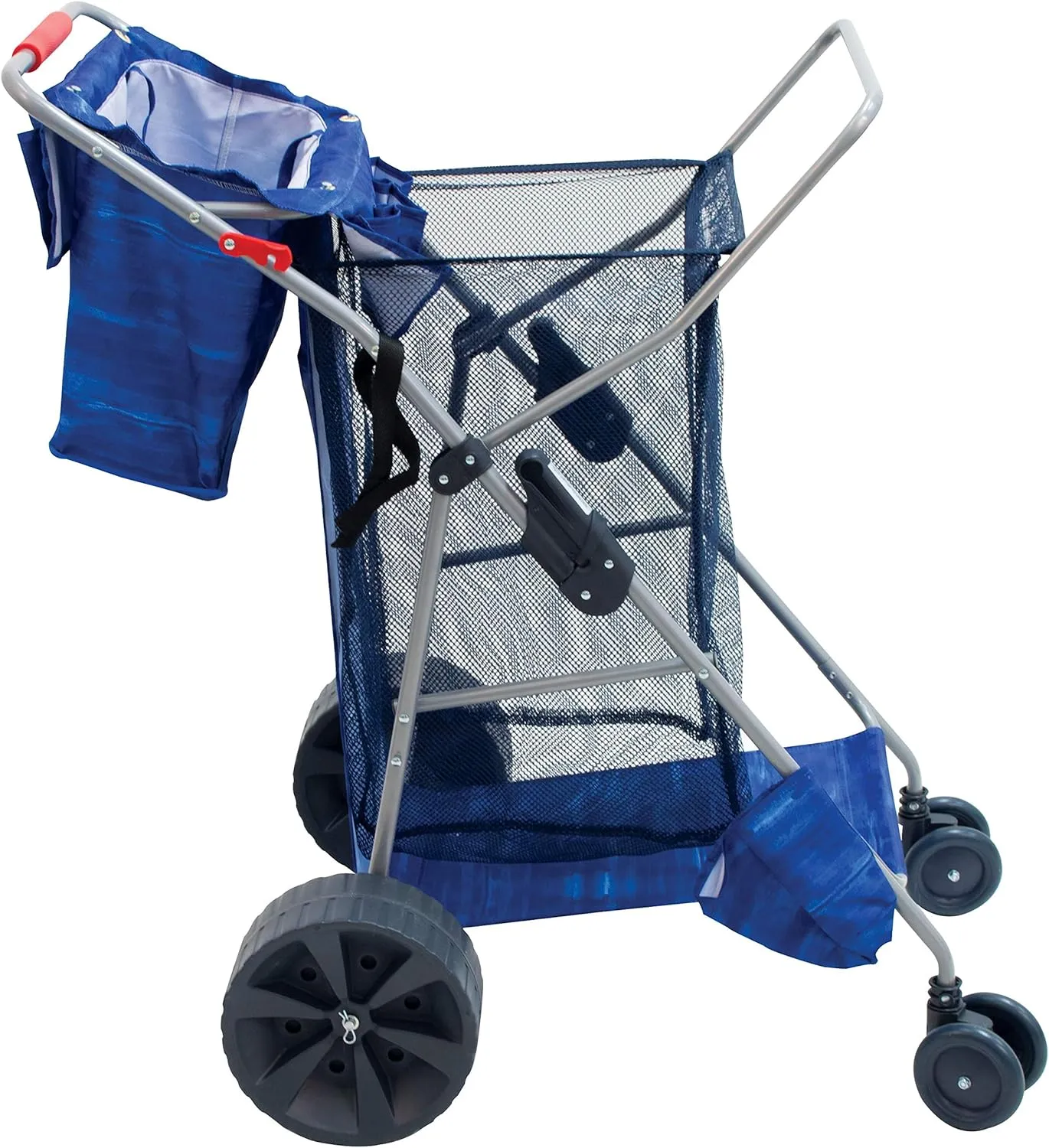 Rio Beach Wonder Wheeler Deluxe Utility, Lawn, and Beach Foldable Cart, Blue