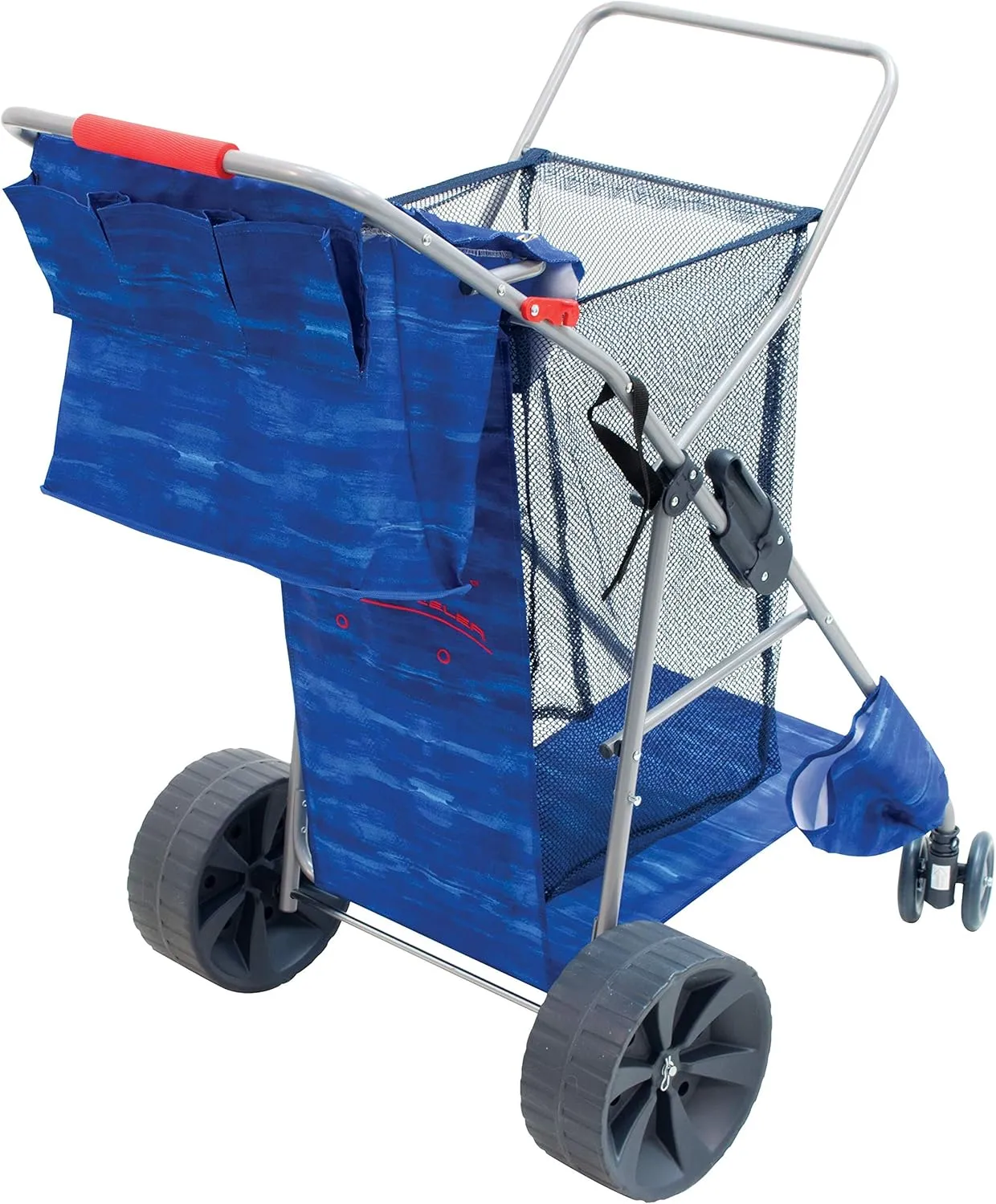 Rio Beach Wonder Wheeler Deluxe Utility, Lawn, and Beach Foldable Cart, Blue