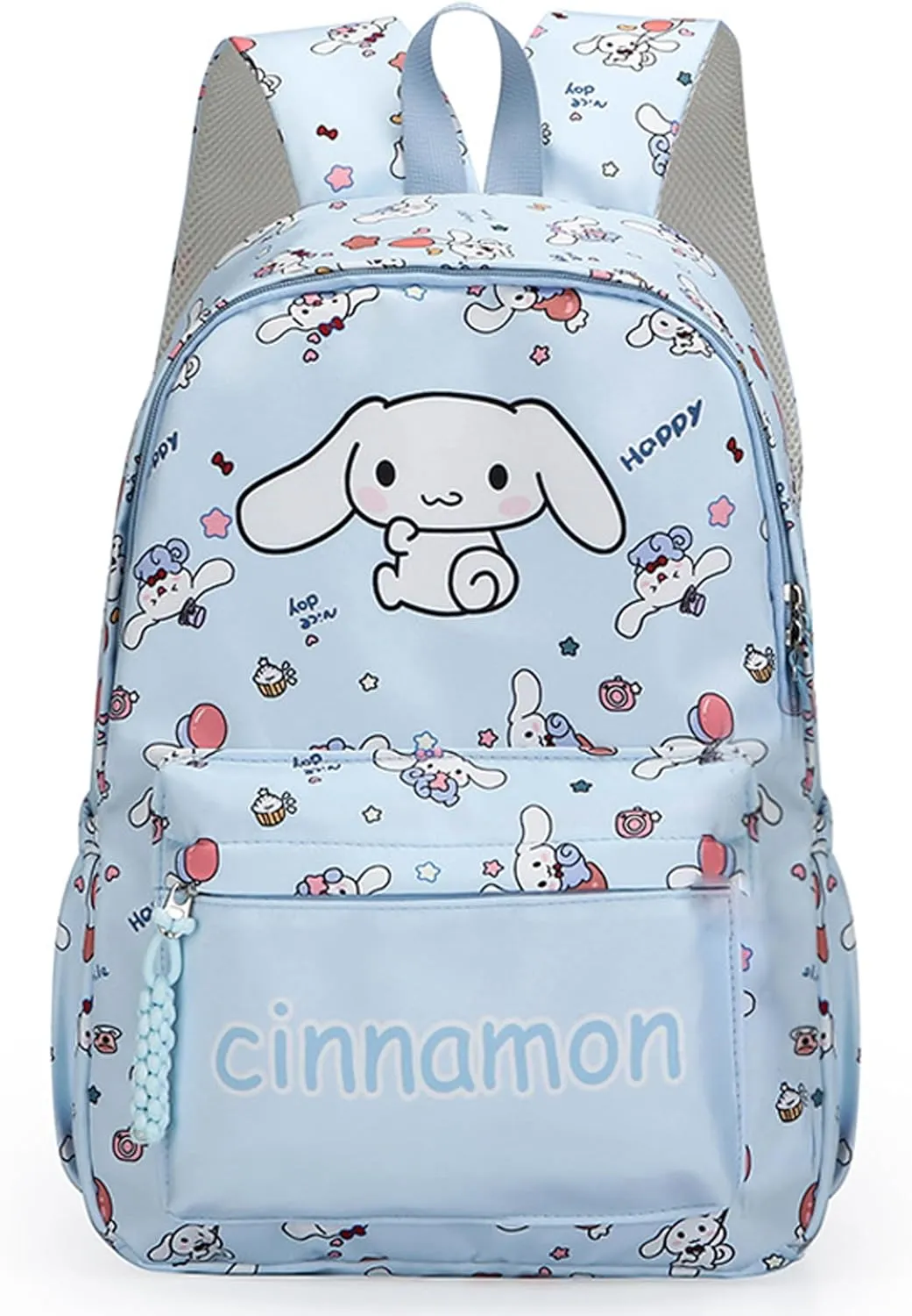 Roffatide Anime Cinnamoroll All Over Print Casual Backpack Laptop Backpack Travel Hiking Rucksack Zipper Backpack Blue
