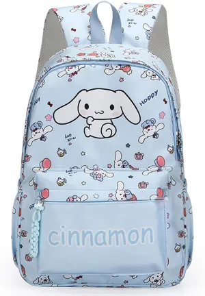 Roffatide Anime Cinnamoroll All Over Print Casual Backpack Laptop Backpack Travel Hiking Rucksack Zipper Backpack Blue