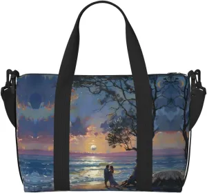 Romantic Beach Print Versatile Gym Sports Bag,Companion For Your Journeys And Fitness Routines