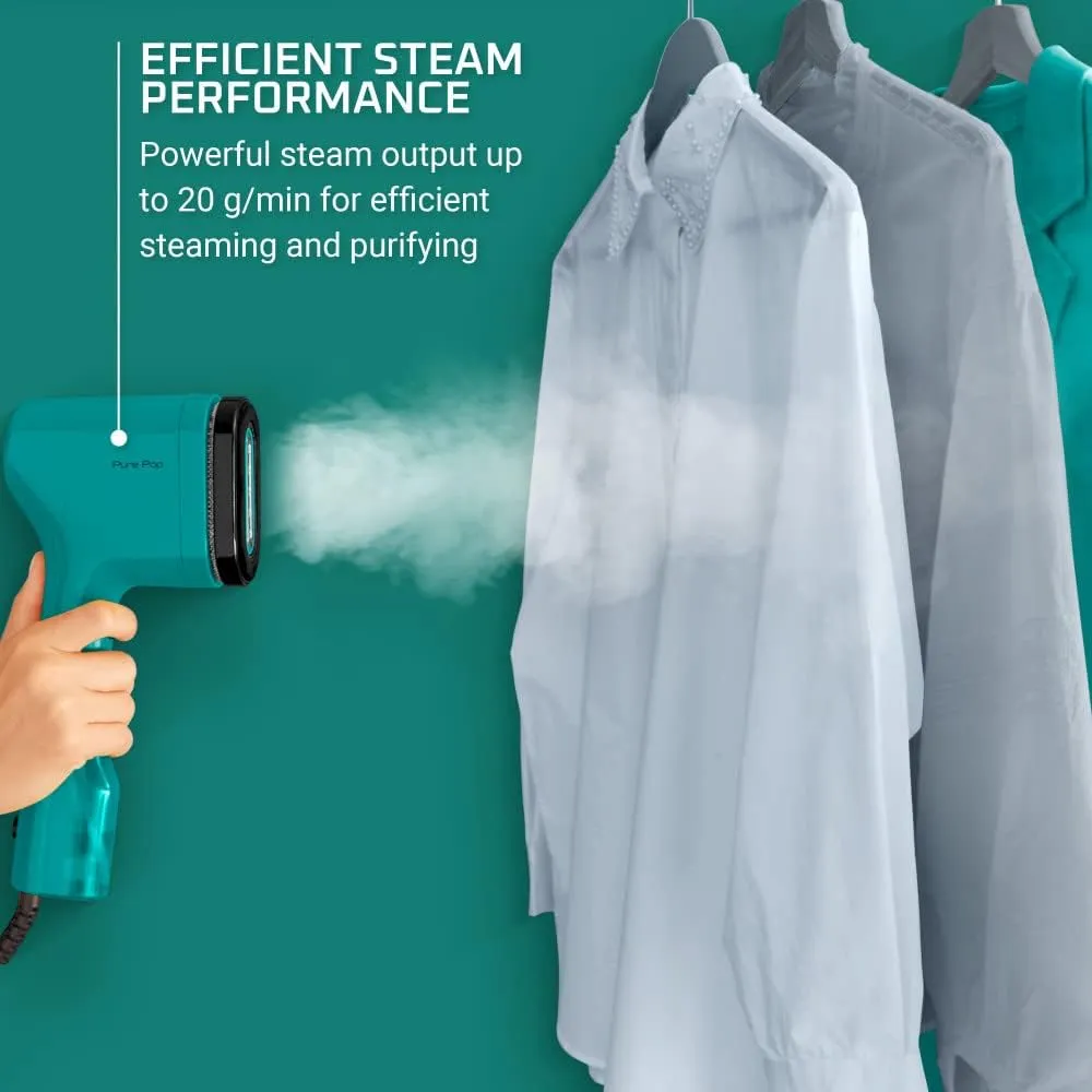 Rowenta PurePop Handheld Steamer for Clothes 1.5 Lbs 15 Second Heatup,2.3 Oz Capacity 1150 Watts Portable,Ironing,Fabric Steamer,Garment Vacation Essentials,Travel Must Have Green DR2024 DR2024U1