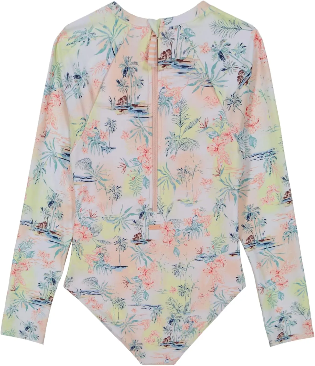 Roxy Girls' Long Sleeve One-Piece Rashguard Swimsuit with UPF 50  Sun Protection, Quick Drying Bathing Suit