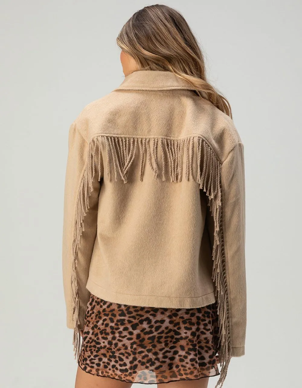Rsq Womens Fringe Shacket