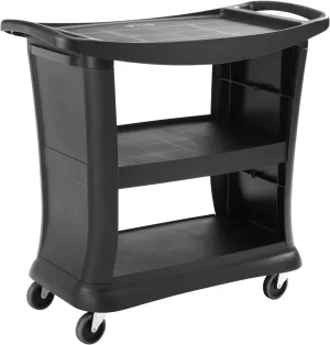 Rubbermaid Commercial Products Executive Series Utility/Service Cart, 300 lb. Capacity, Black, for Foodservice/Restaurant/Cleaning