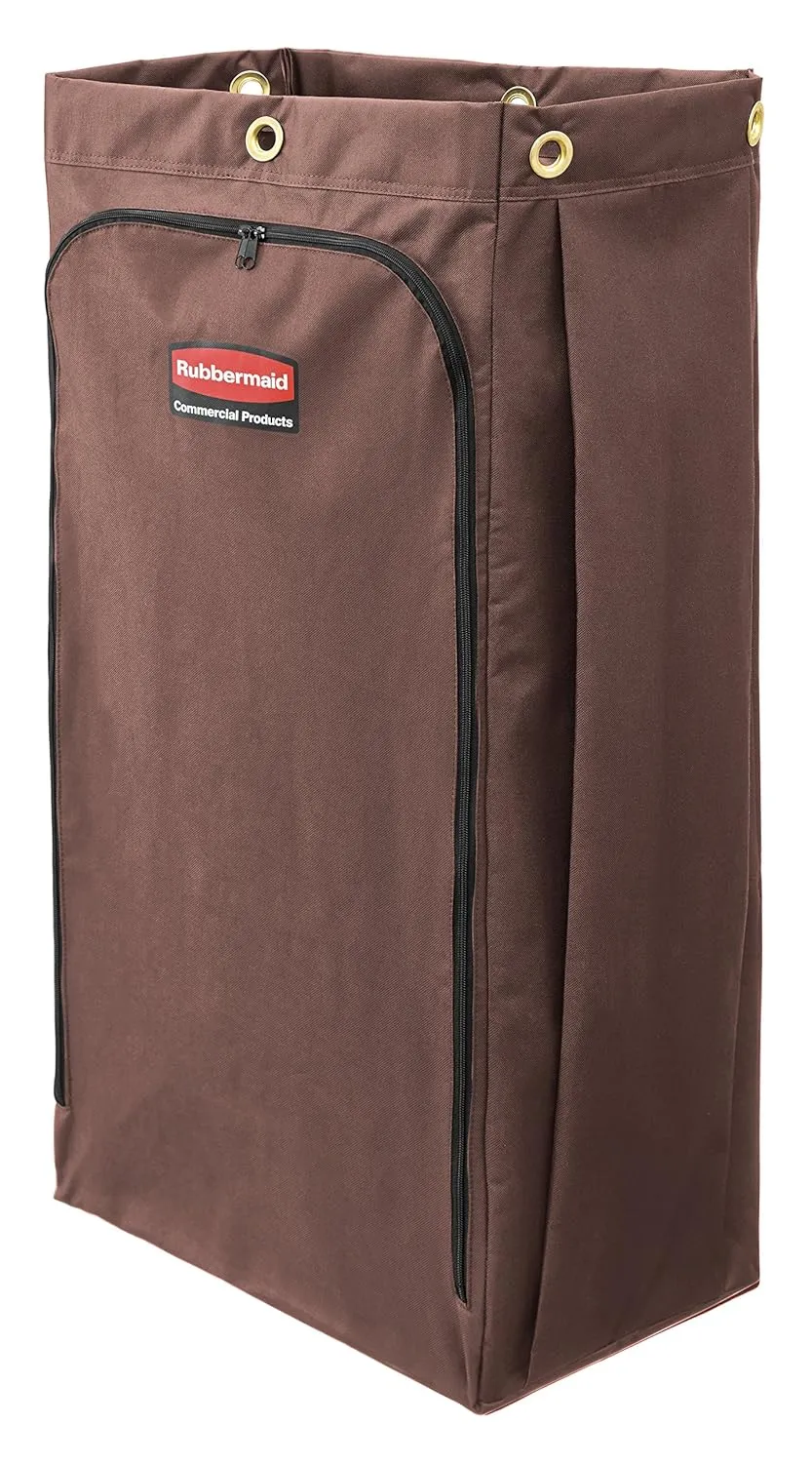 Rubbermaid Commercial Products High-Capacity Cleaning/Utility Cart Bag, 30-Gallon, Brown, Compatible with Rubbermaid Cleaning Carts