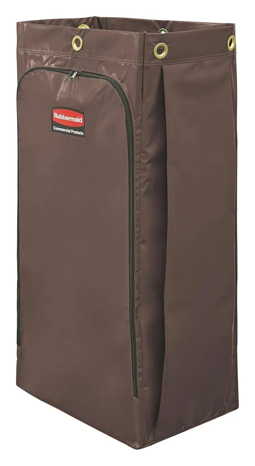 Rubbermaid Commercial Products High-Capacity Cleaning/Utility Cart Bag, 34-Gallon, Brown, Compatible with Rubbermaid Cleaning Carts
