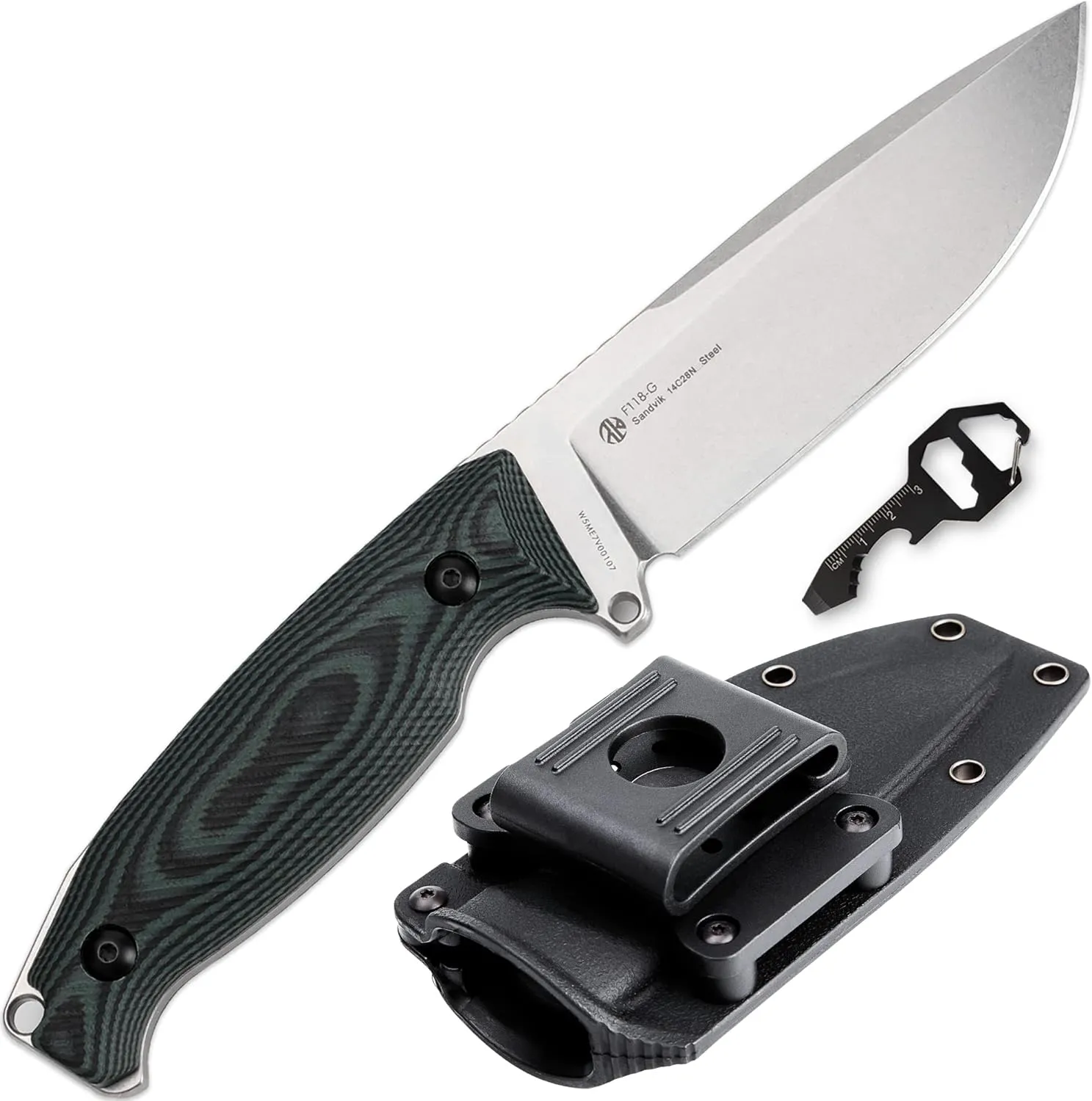 Ruike Camping Small Fixed Blade Knife with Sheath 360 Rotate, 14c28n Tactical Full-tang Large Big Stainless Steel,Hunting Survival Bushcraft Top Hiking Tool,Men EDC Outdoor Belt Hidden Horizontal Case