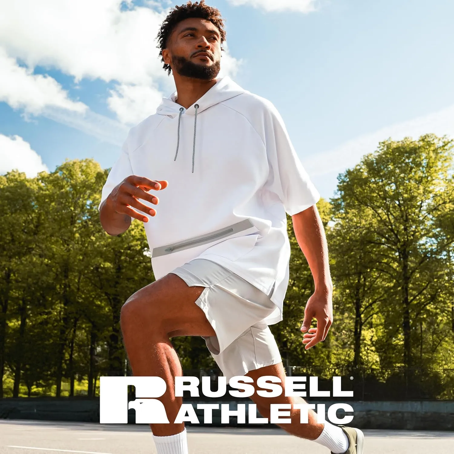 Russell Athletic Legend Tech Fleece Hoodie - Warm, Breathable Cage Jacket with Pocket - Outdoor & Everyday Comfort!