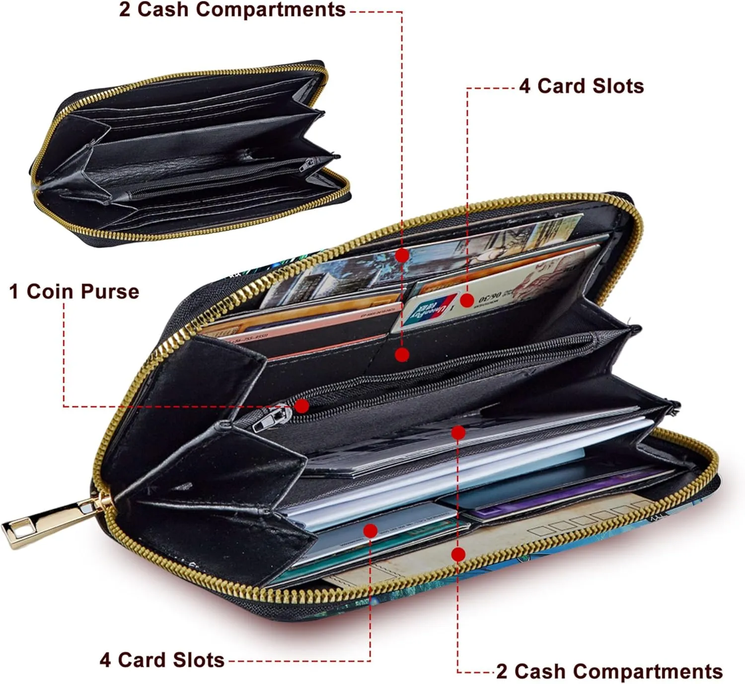 RYUITHDJP Large Capacity Wallet - B