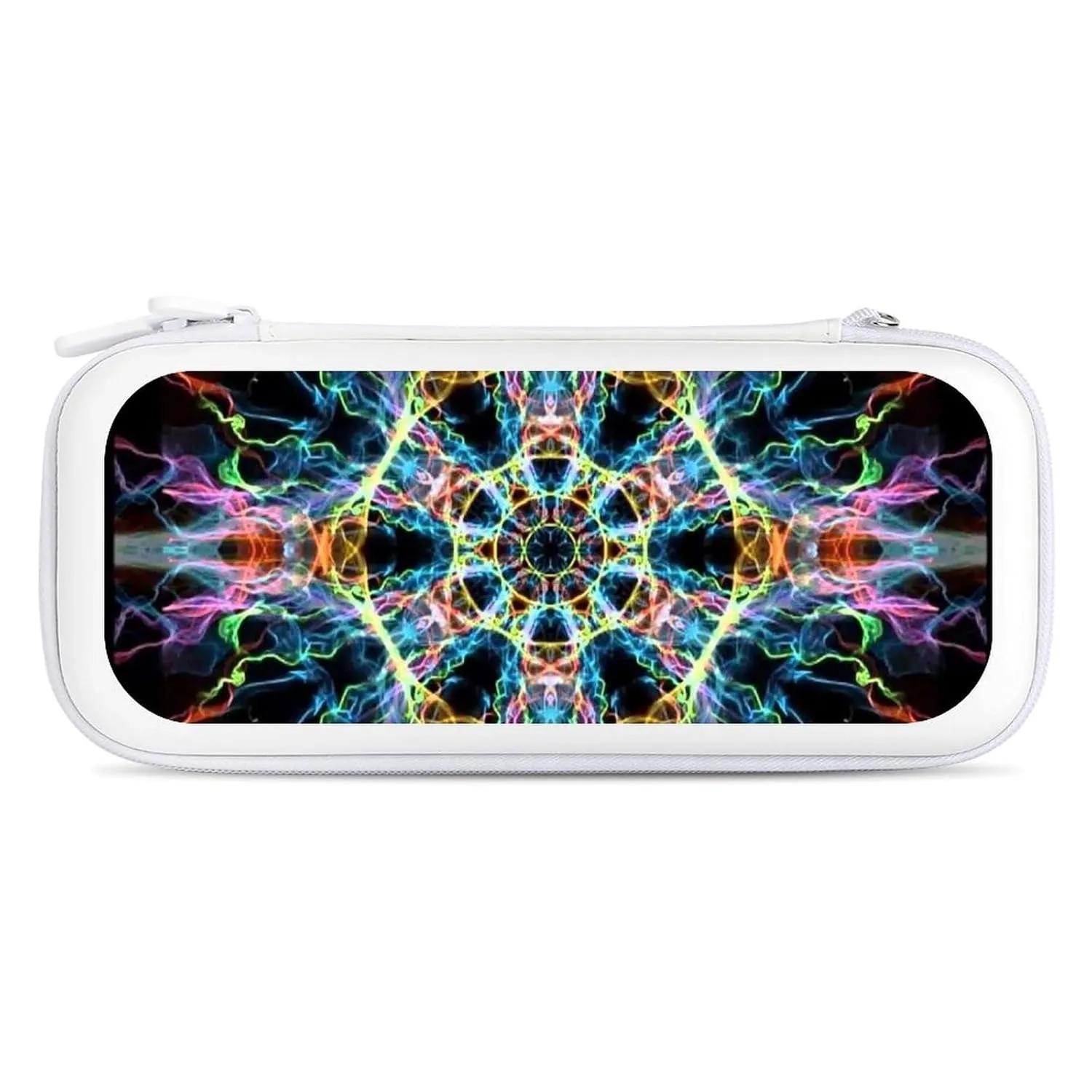 Sacred Geometry Compatible with Switch Carrying Case Hard Travel Game Bag Pouch with 15 Games Accessories White-Style