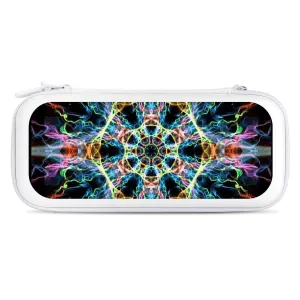 Sacred Geometry Compatible with Switch Carrying Case Hard Travel Game Bag Pouch with 15 Games Accessories White-Style