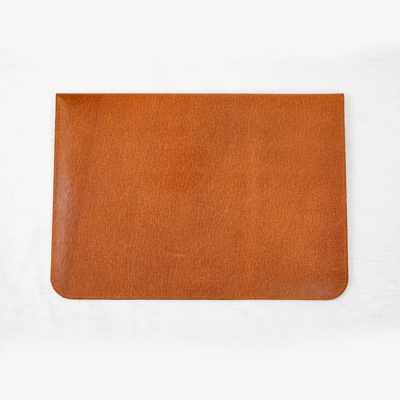 Saffiano Leather Laptop Sleeve - Tan