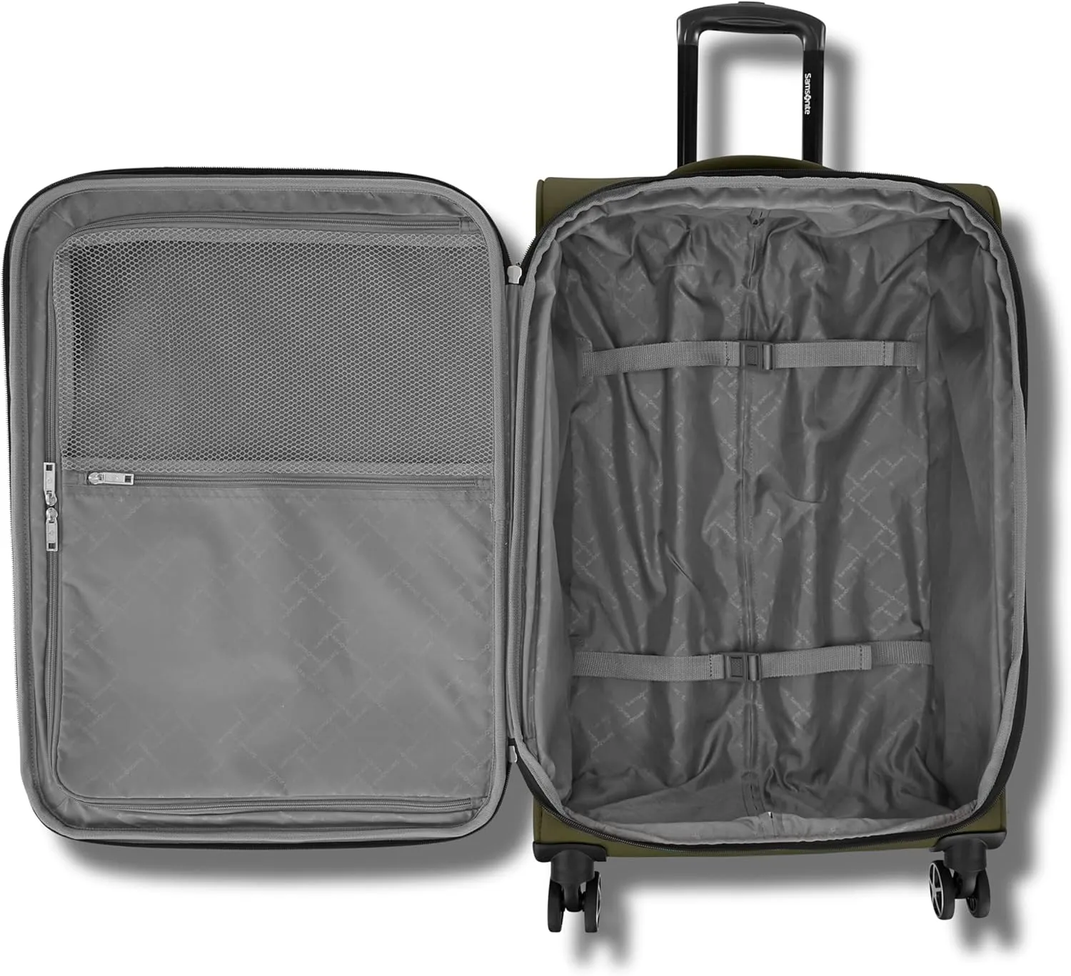 Samsonite Saire LTE Softside Expandable Luggage with Spinner Wheels, Olive Green, 2-Piece Set (Carry-on/Medium)