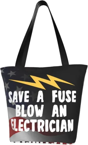 Save A Fuse Blow An Electrician Fashion Shoulder Bag Large Capacity For Man Or Woman