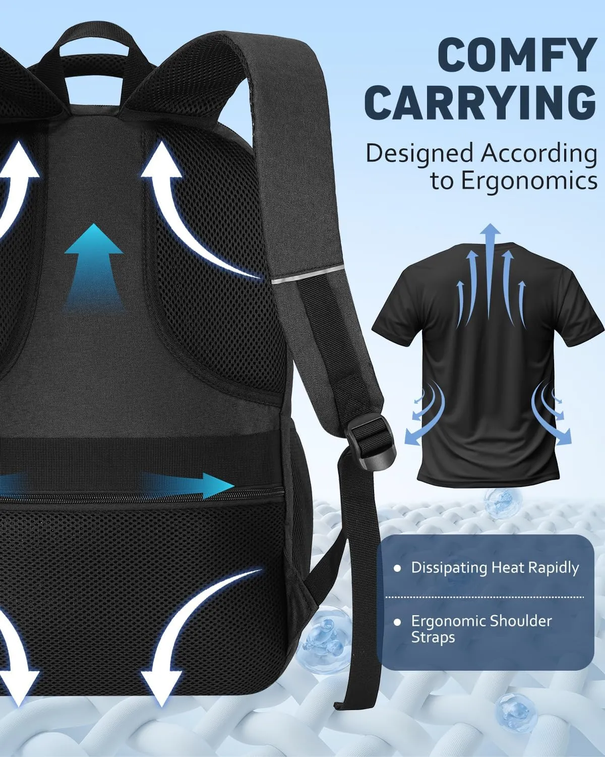 School Backpacks for Teen Boys Laptop Backpack Men,Bookbag College Computer Bag with USB Charging Port for Work Business Middle High School Student,Black