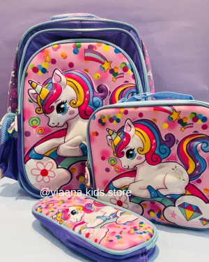 School Combo - 16” School Bag with Lunchbag and Pouch