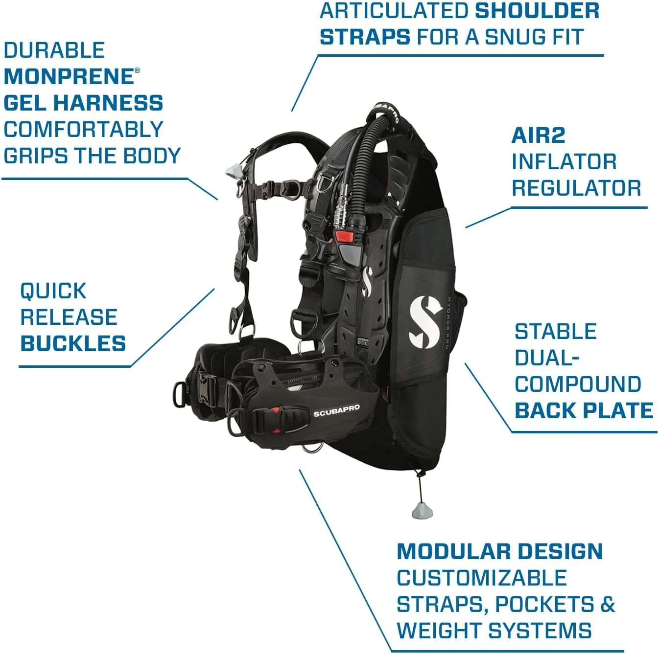 Scubapro Hydros Pro W/ 5th Gen. Air2