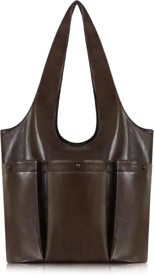 Shoulder Bag for Women - Tote Bag with 3 Deep Pocket PU Leather Hobo Bag with Zipper Closure Handbag for Work