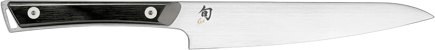 Shun Kazahana 6" Utility Knife, Handcrafted Japanese Kitchen Knife, AUS10A Stainless Steel Blade, Pakkawood Handle, Precision and Sharpness for Professional and Home Chefs