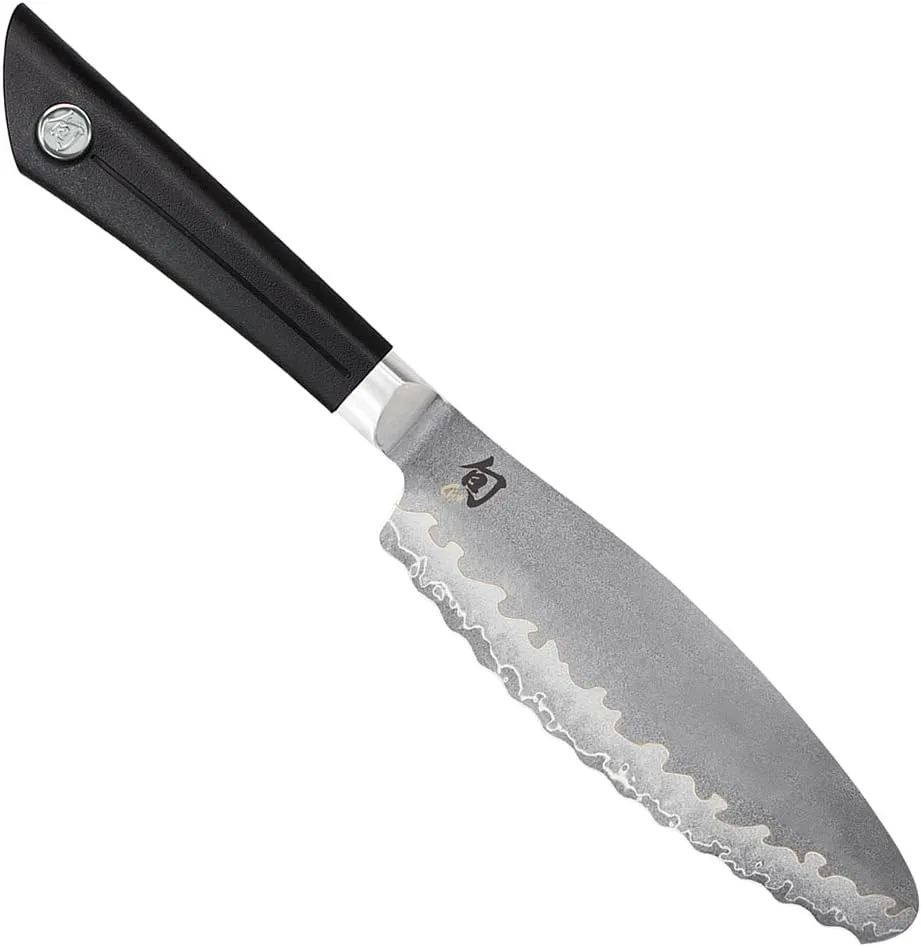 Shun Sora 6" Ultimate Utility Knife, Handcrafted Japanese Kitchen Knife, VG10 Steel Edge and 420J Stainless Steel Blade, Balanced Handle, Precision and Sharpness for Professional and Home Chefs