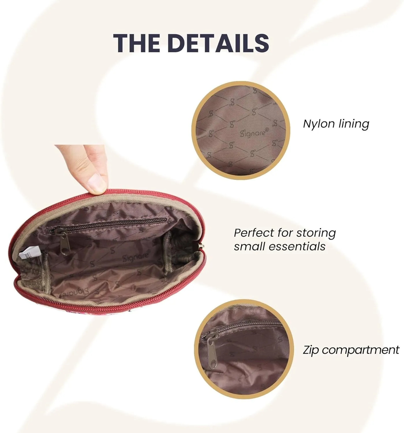 Signare Tapestry Cosmetic Bag Toiletry Makeup Bag for Women With Hummingbird and Flower Design (COSM-HUMM)