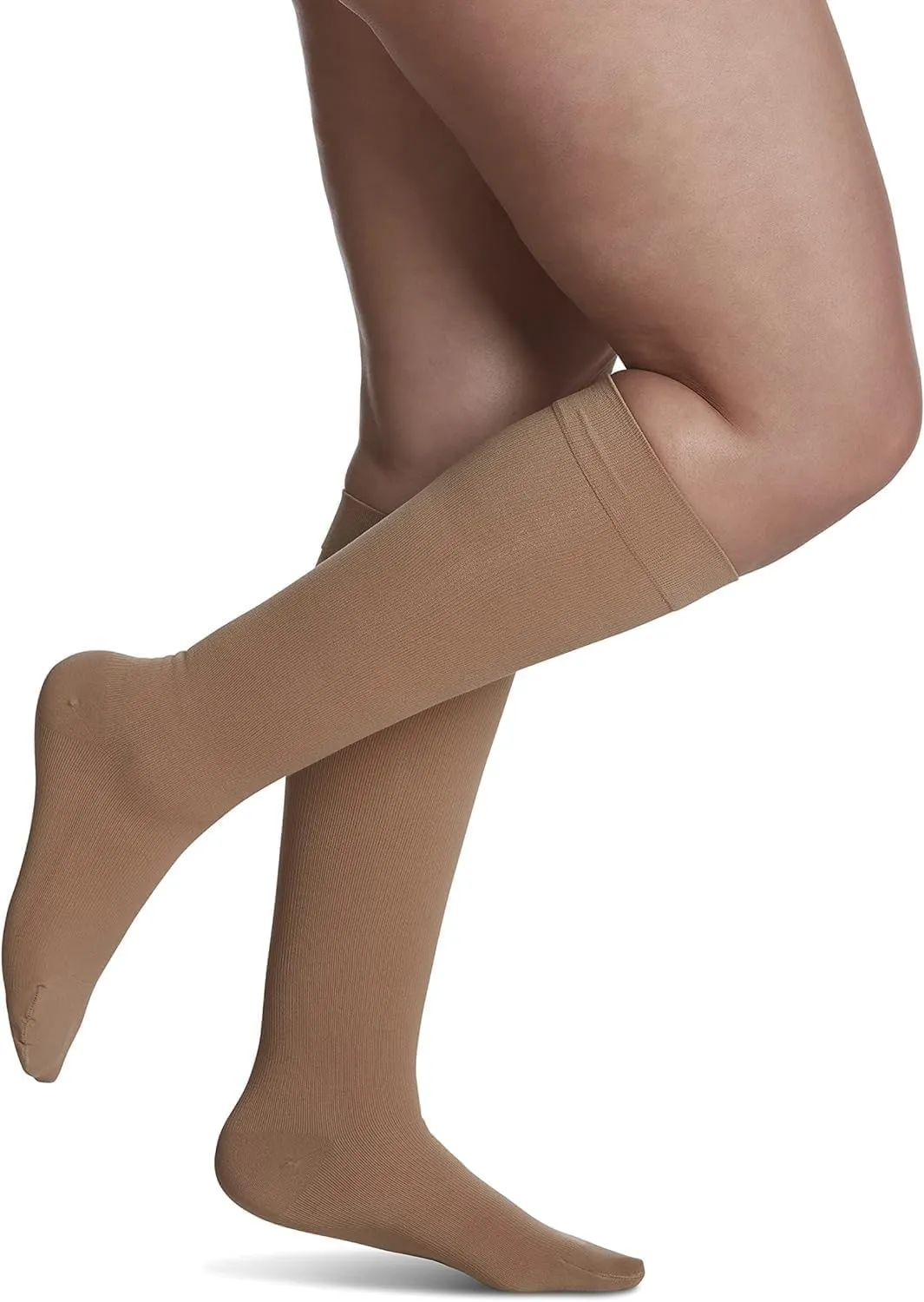 SIGVARIS Women’s Essential Cotton 230 Closed Toe Calf-High Socks 20-30mmHg