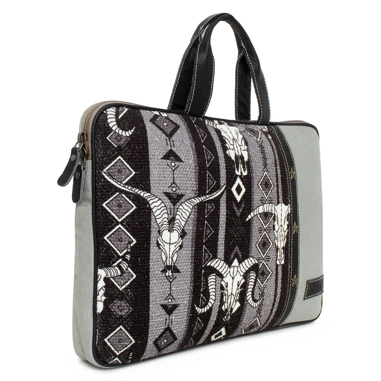 Sixtease Up-cycled Canvas Laptop Sleeve: Stylish Protection for Your Tech Essentials with Eco-Conscious Flair!- (SB-4146)