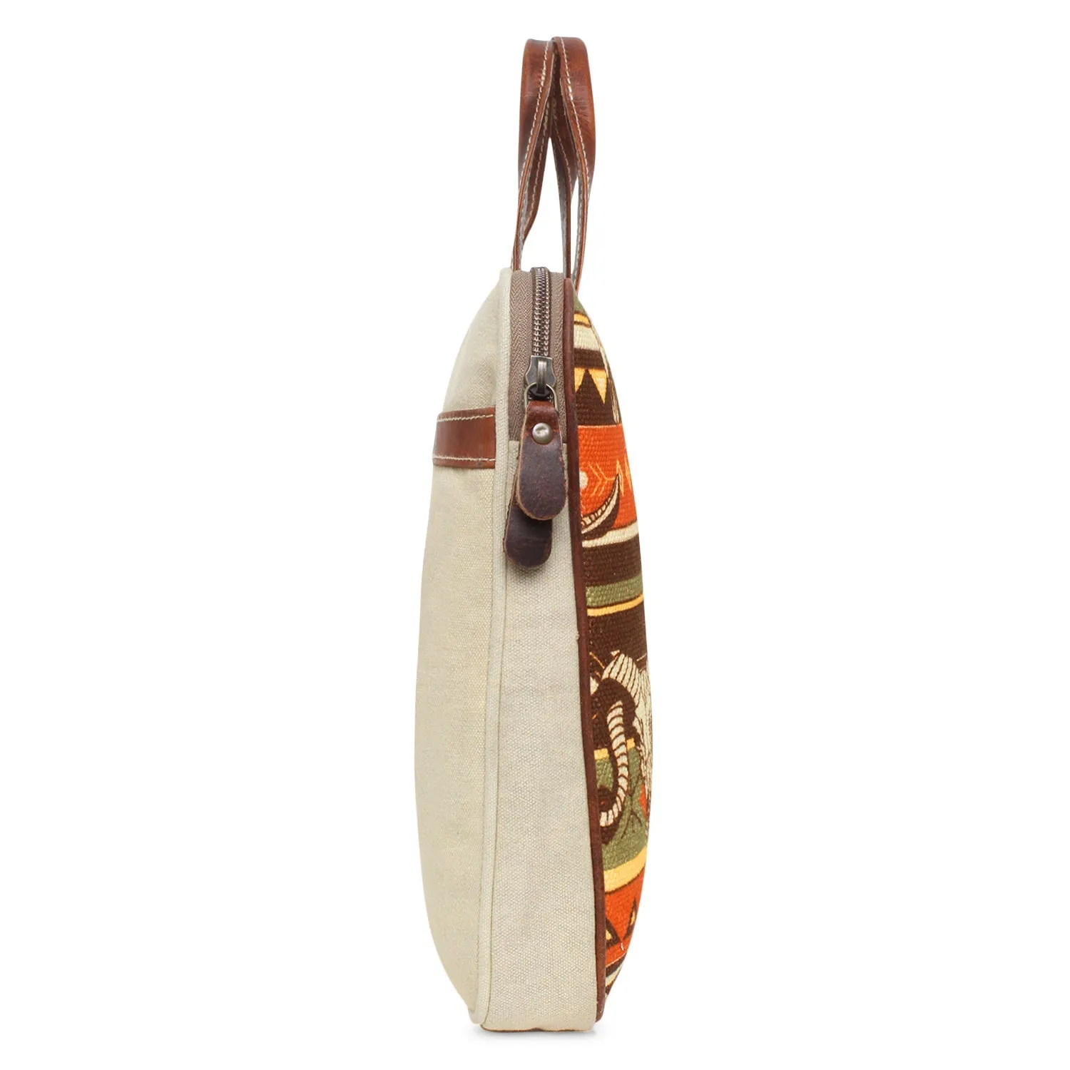 Sixtease Up-cycled Canvas Laptop Sleeve: Stylish Protection for Your Tech Essentials with Eco-Conscious Flair!- (SB-4184)