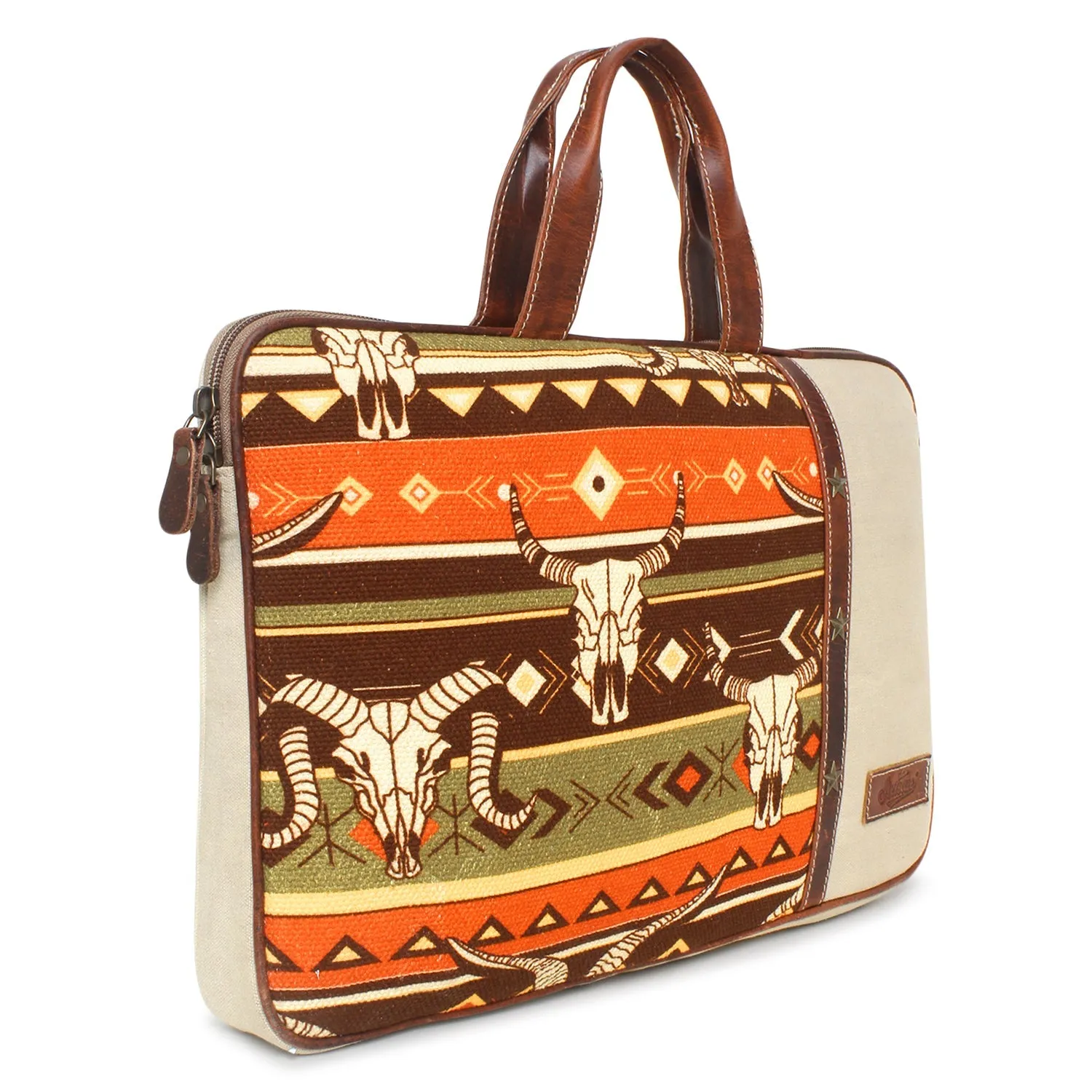 Sixtease Up-cycled Canvas Laptop Sleeve: Stylish Protection for Your Tech Essentials with Eco-Conscious Flair!- (SB-4184)