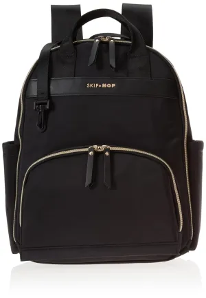 Skip Hop Diaper Bag Backpack: Enviluxe Multi-Function Baby Travel Bag with Changing Pad and Stroller Straps, Eco Friendly, Black