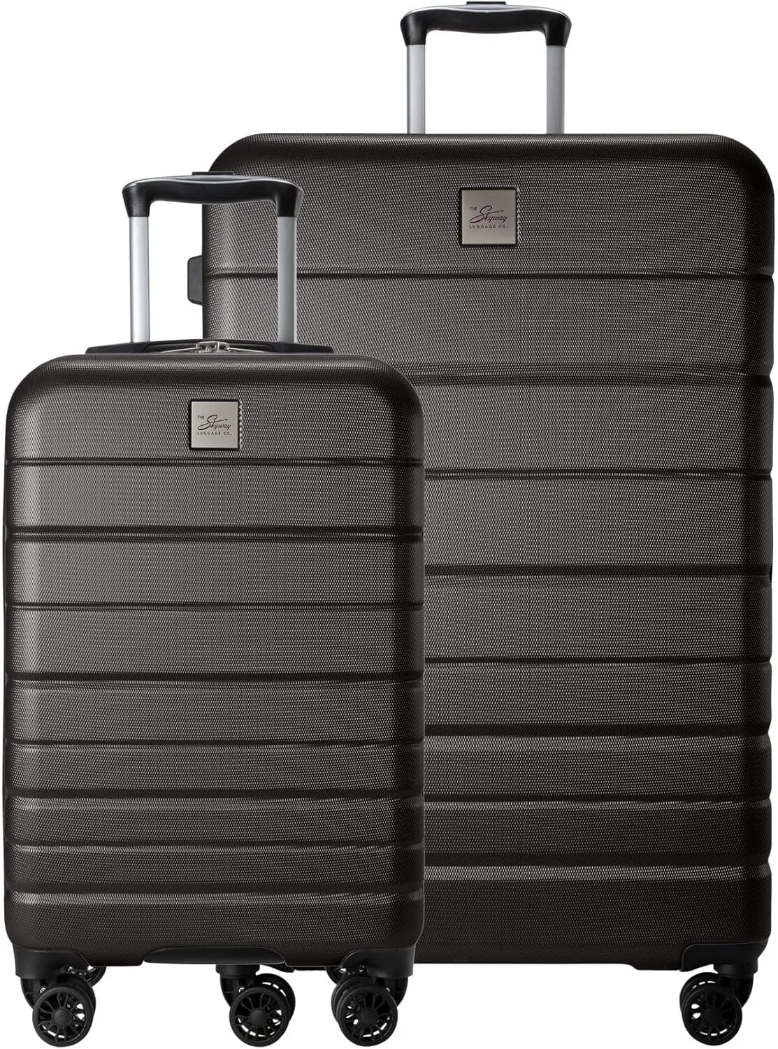 Skyway Epic 2.0 Hardside Lightweight and Durable ABS Shell Luggage, Spacious with 4-Wheel Spinners, Comfort Grip with Telescoping Handle, Men and Women, Midnight, 2-Piece Set (20,28)