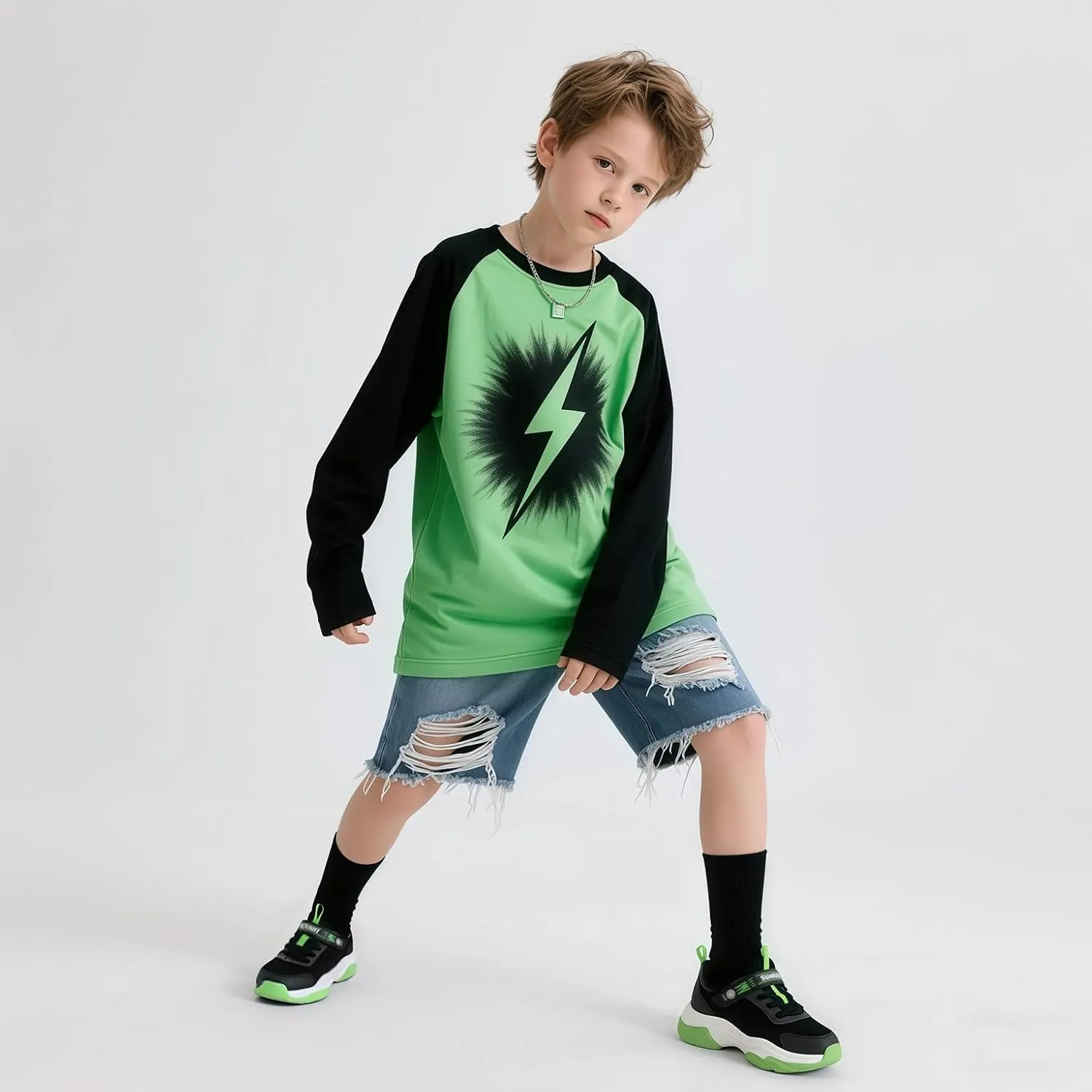 SKYWHEEL Kids Sneakers for Boys Light Up Shoes with Switch Tennis Running Athletic Shoes Toddler Size 10 to Big Kids Size 5
