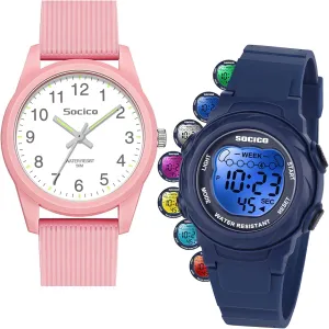 SOCICO Kids Watches for Boys & Girls – Digital 7 Color Lights, Stopwatch, Alarm & Analog Easy Time Learning – 50M Waterproof, Soft Durable Bands, Great Gift for Ages 4-12