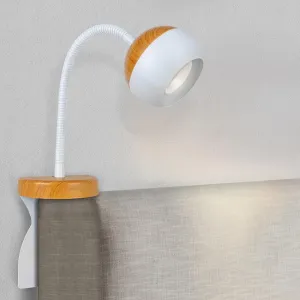 Solfres Patented Innovative Design Headboard Reading Light. No Drilling Book Light for Bedtime Reading. Dimmable LED Book Reading Lamp with Bulb. Movable & Flexible, Burlywood