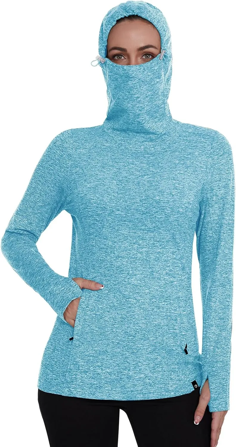 Soneven Women's Fleece Running Pullover Winter Outdoor Thermal Sweatshirts Cold Weather Ski Hiking Shirts With Thumbholes